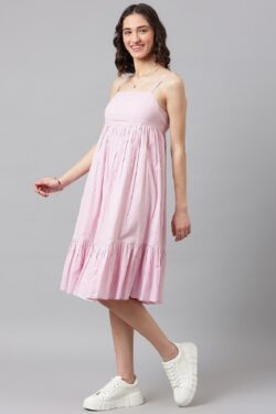 Beautiful Design Traditional Mal Cotton Short Pink stye kurtis.