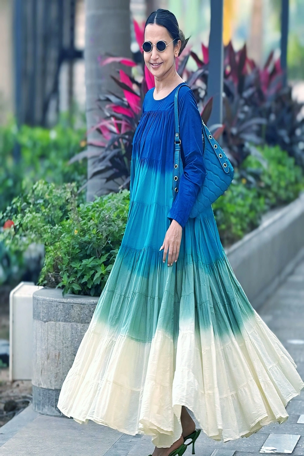 Beautiful multi colour fancy Full Long Chanderi Dress. Beautiful multi colour fancy Full Long Chanderi Dress.