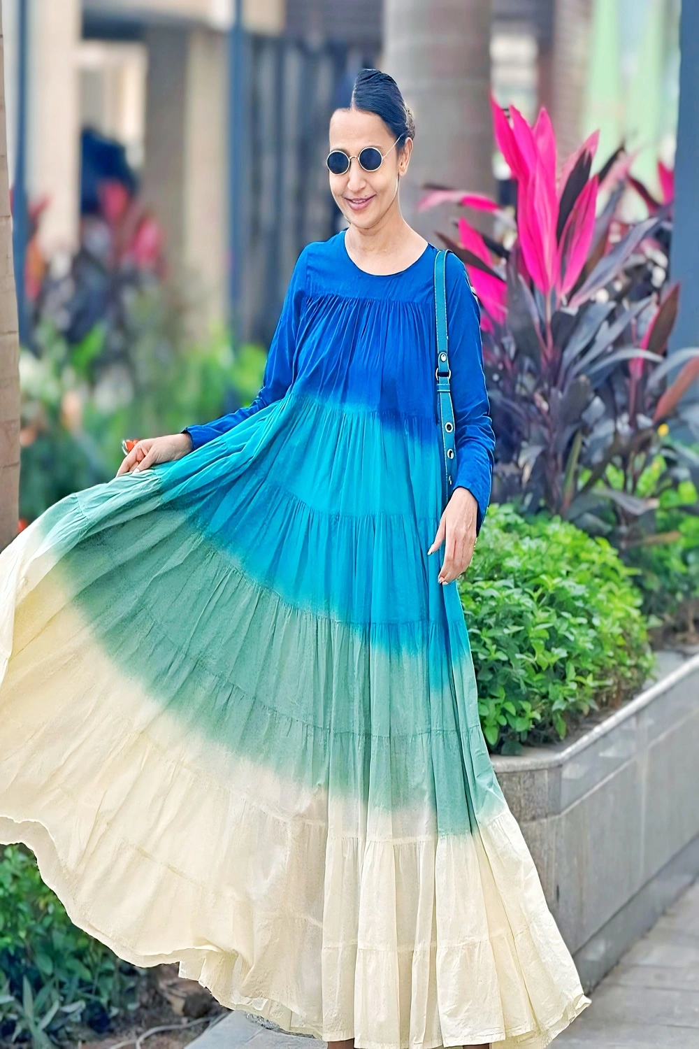 Beautiful multi colour fancy Full Long Chanderi Dress. Beautiful multi colour fancy Full Long Chanderi Dress.