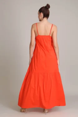 Buy Cotton Dresses Online at Best Price ORANGE RUSH TIERED MAXI Dress.