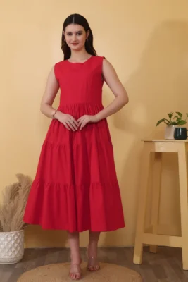 Red Dres - Buy Trendy Fency Red Colour Dres Online in India